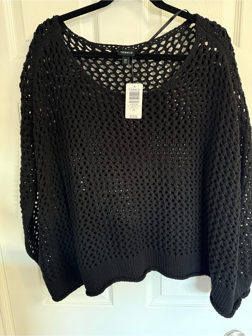 torrid Black Open-Knit Scoop Neck Sweater